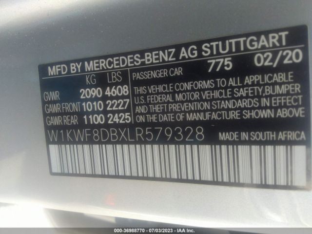 W1KWF8DBXLR579328 Mercedes-Benz C-class C 300