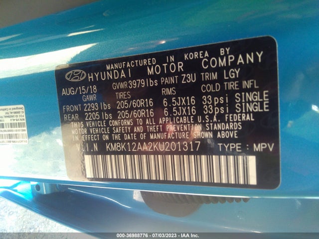 Hyundai Kona Se 2019 KM8K12AA2KU201317 Image 16