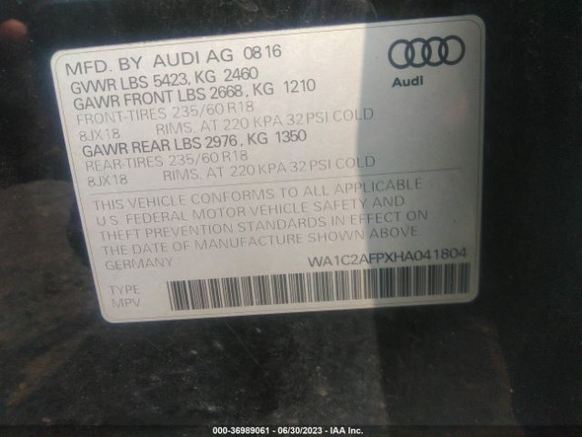 WA1C2AFPXHA041804 Audi Q5 PREMIUM