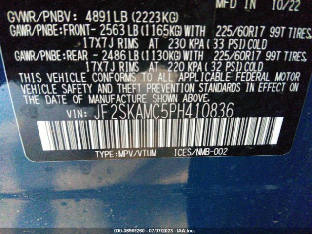 JF2SKAMC5PH410836 Subaru Forester Wilderness