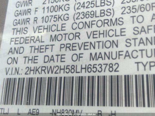 2HKRW2H58LH653782 Honda Cr-v Awd Ex