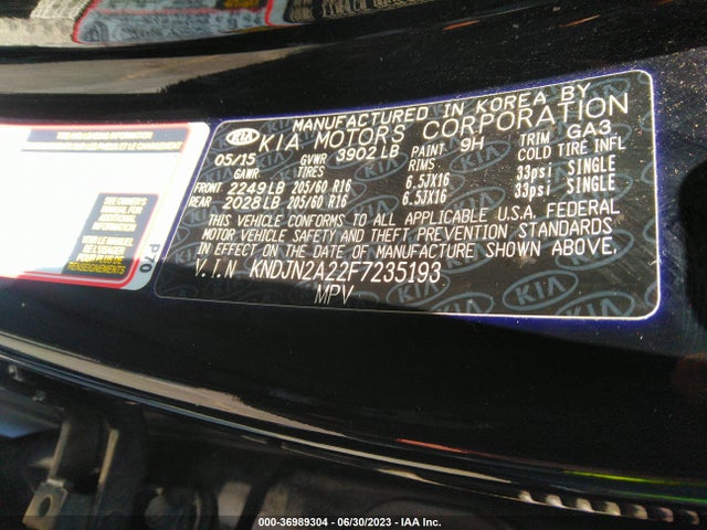 KIA Soul Base 2015 KNDJN2A22F7235193 Image 14