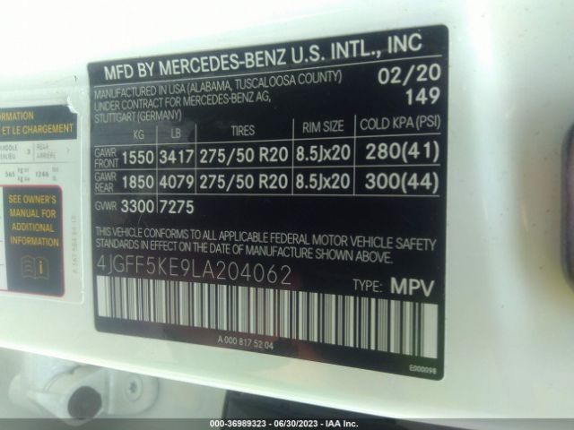 4JGFF5KE9LA204062 Mercedes-Benz Gls Gls 450