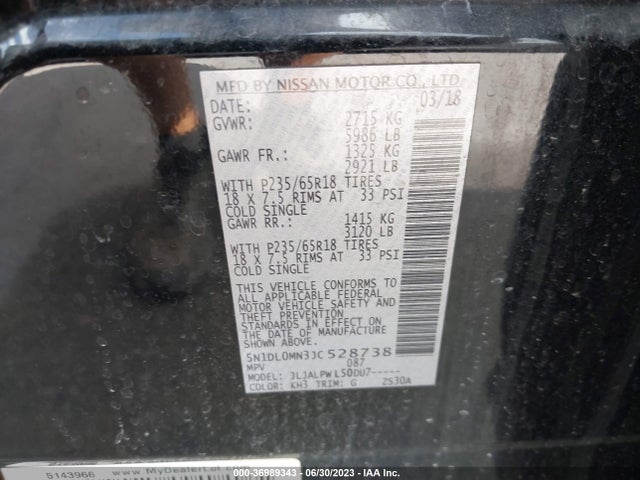 2018 INFINITI QX60 VIN: 5N1DL0MN3JC528738