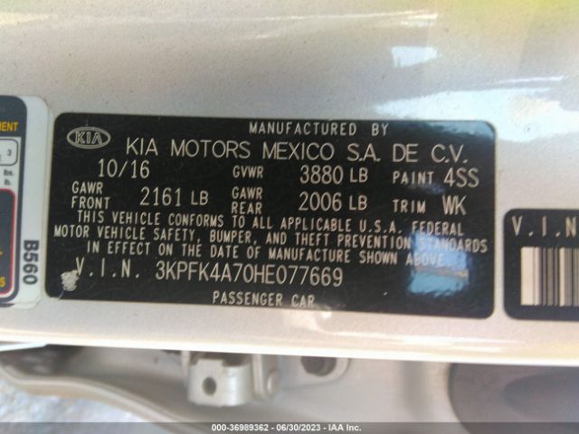 3KPFK4A70HE077669 KIA FORTE LX