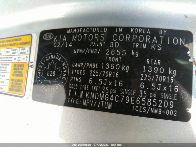 KNDMG4C79E6585209 KIA SEDONA LX