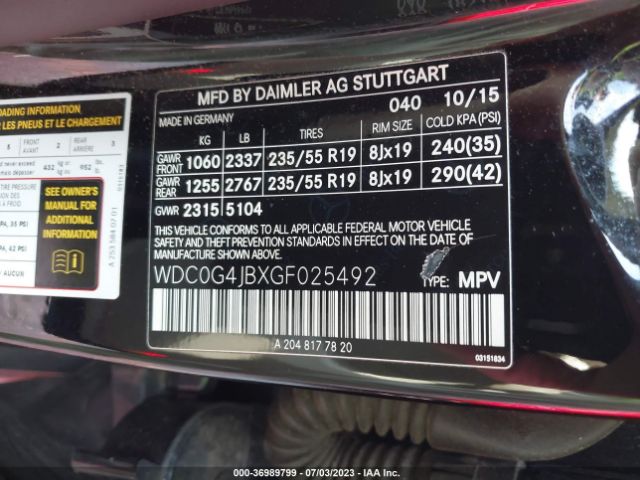 WDC0G4JBXGF025492 Mercedes-Benz Glc Glc 300