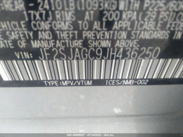 JF2SJAGC9JH436250 Subaru Forester Premium
