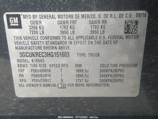 Chevrolet Silverado 1500 Lt 2017 3GCUKREC3HG151683 Image 9
