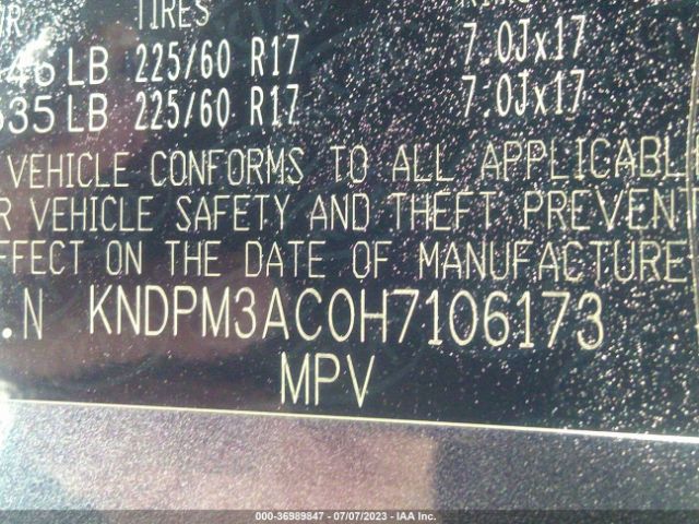 KNDPM3AC0H7106173 KIA Sportage Lx