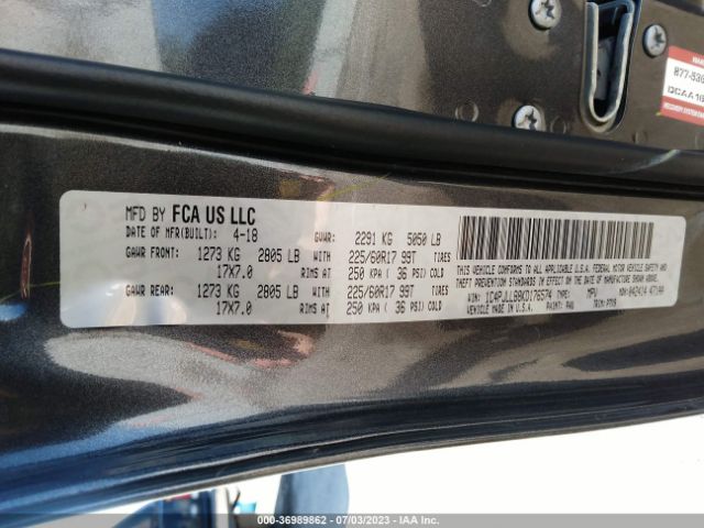 1C4PJLLB8KD176574 Jeep Cherokee Latitude Plus