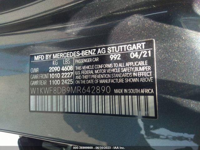 W1KWF8DB9MR642890 Mercedes-Benz C-class C 300