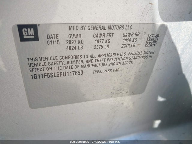 Chevrolet MALIBU LTZ 2015 1G11F5SL6FU117650 Image 9