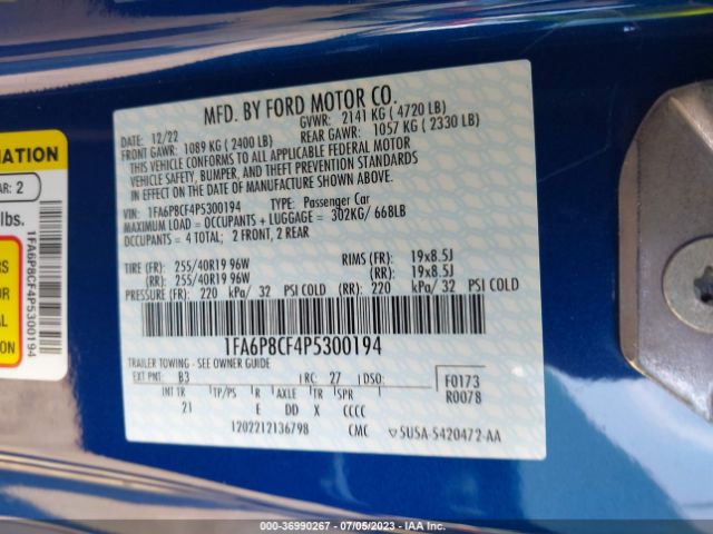 1FA6P8CF4P5300194 Ford Mustang Gt Premium
