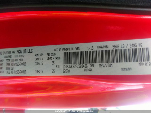 1C4BJWEG7FL588436 Jeep Wrangler Unlimited Sahara