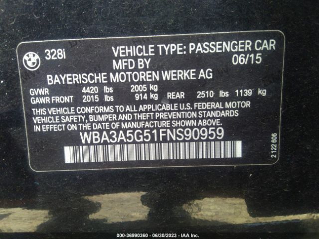 WBA3A5G51FNS90959 BMW 3 Series 328i