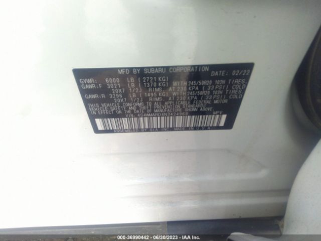 4S4WMARD4N3424969 Subaru Ascent Touring