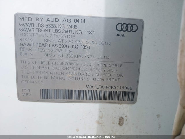 Audi Q5 2.0t Premium 2014 WA1LFAFP4EA116948 Image 9
