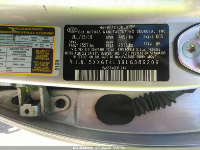 5XXGT4L39LG389209 KIA Optima Lx