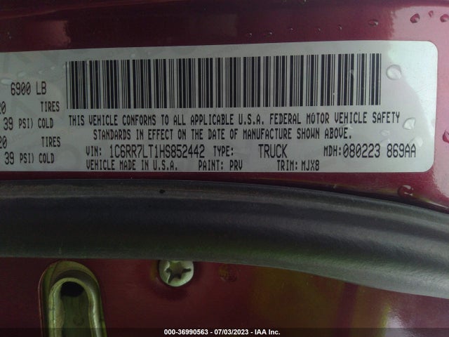1C6RR7LT1HS852442 RAM 1500 Big Horn