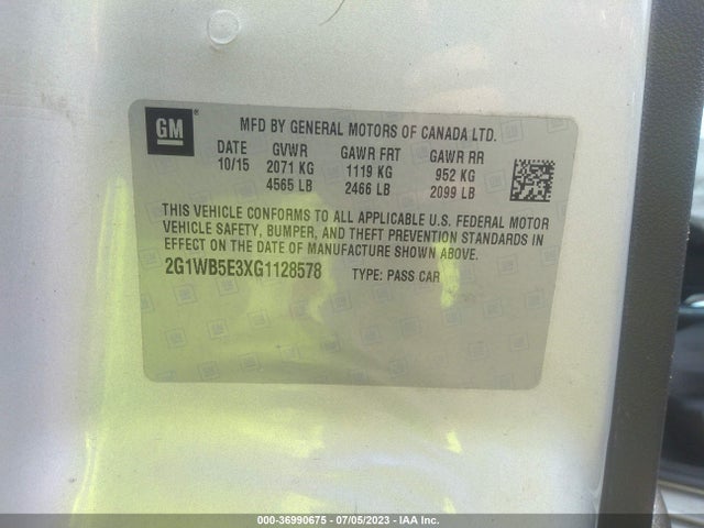 Chevrolet Impala Limited Lt 2016 2G1WB5E3XG1128578 Image 10