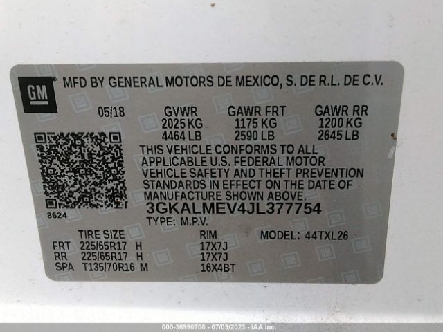 3GKALMEV4JL377754 GMC Terrain Sle