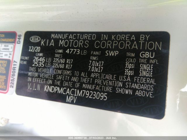 KNDPMCAC1M7923095 KIA Sportage Lx