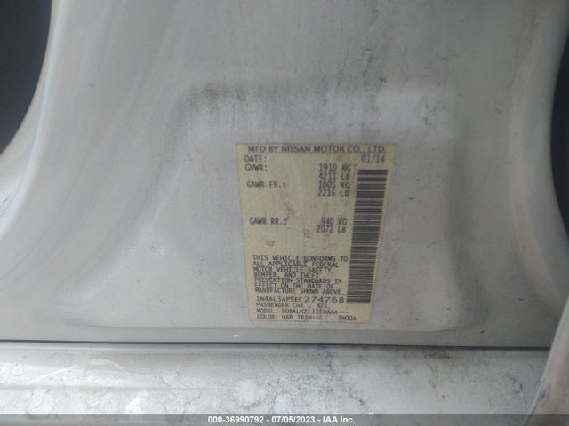2014 NISSAN ALTIMA 2.5 S VIN: 1N4AL3AP9EC274768