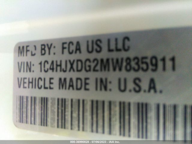 1C4HJXDG2MW835911 Jeep Wrangler Unlimited Sport S