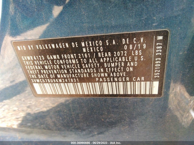 3VWC57BU9KM247831 Volkswagen Jetta S/se/r-line