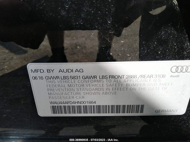 WAU44AFD4HN001864 Audi A8 L