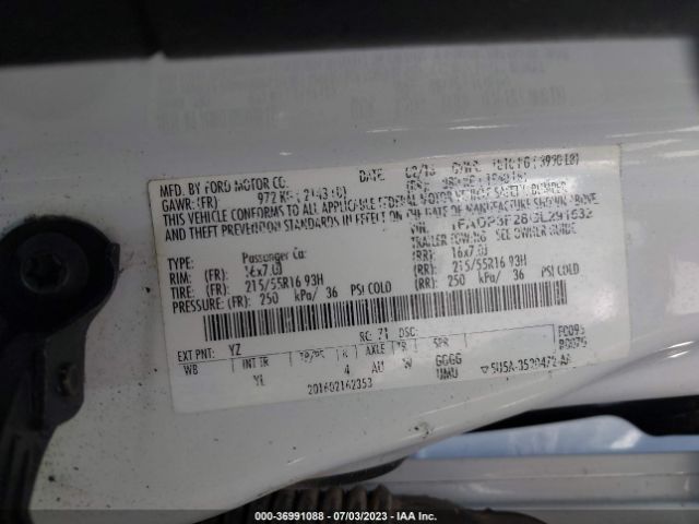 1FADP3F28GL291532 Ford FOCUS SE