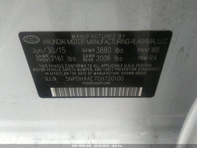 Hyundai ELANTRA SE 2016 5NPDH4AE7GH720100 Image 9