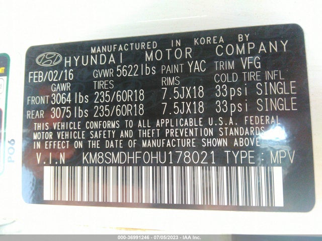 Hyundai Santa Fe Se 2017 KM8SMDHF0HU178021 Image 9
