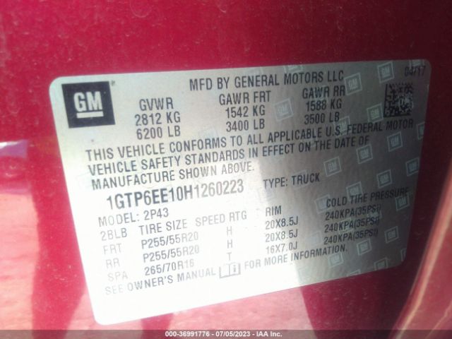 1GTP6EE10H1260223 GMC Canyon 4wd Denali