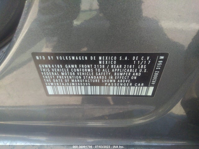3VW2B7AJ0JM260395 Volkswagen Jetta 1.4t S