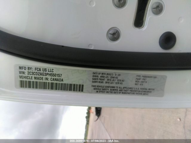 2C3CDZAG3PH550157 Dodge Challenger Sxt