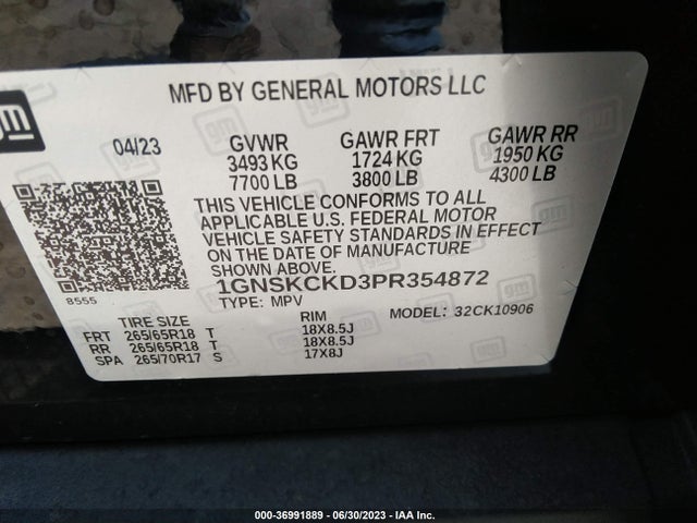 2023 Chevrolet Suburban, VIN: 1GNSKCKD3PR354872