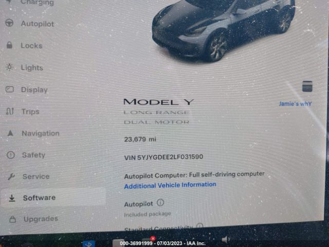 5YJYGDEE2LF031590 Tesla Model Y Long Range Dual Motor All-wheel Drive