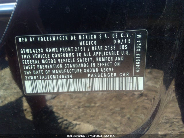 3VWB17AJ2GM249894 Volkswagen Jetta Sedan 1.8t Sport