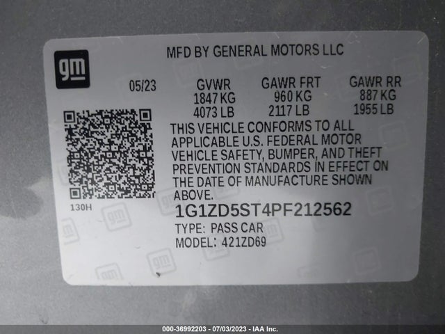 Chevrolet MALIBU LT 2023 1G1ZD5ST4PF212562 Image 15