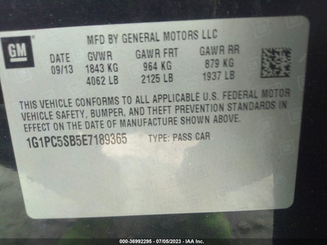 Chevrolet Cruze 1lt 2014 1G1PC5SB5E7189365 Image 9