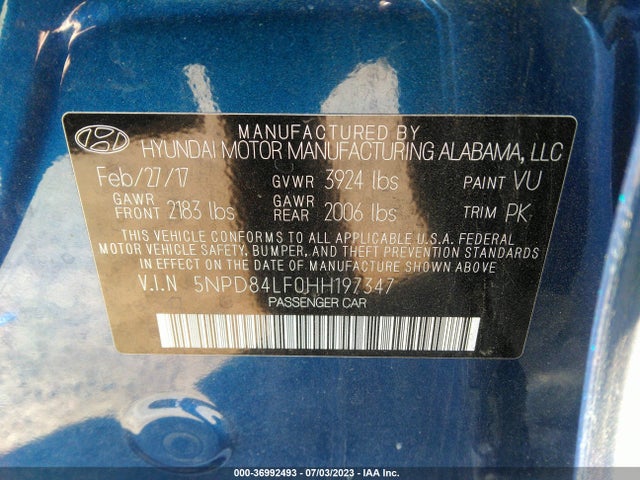 Hyundai ELANTRA SE 2017 5NPD84LF0HH197347 Image 9