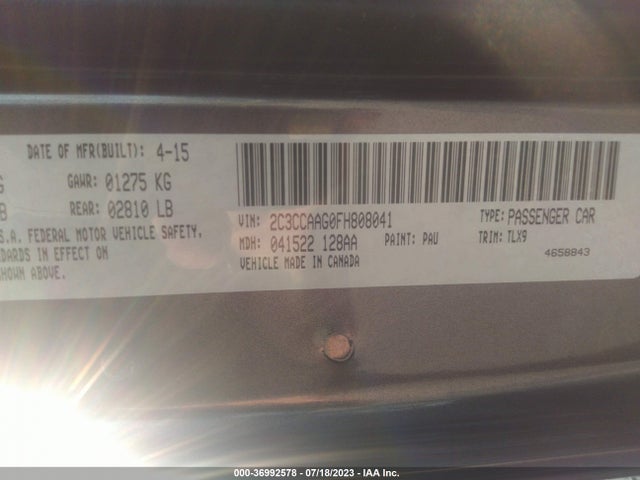 Chrysler 300 Limited 2015 2C3CCAAG0FH808041 Image 9