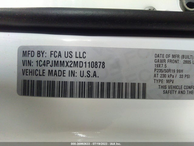 2021 JEEP CHEROKEE 80TH ANNIVERSARY VIN: 1C4PJMMX2MD110878
