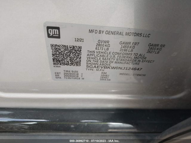 5GAEVBKW0NJ124647 Buick Enclave Premium