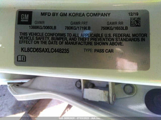 Chevrolet Spark Lt 2020 KL8CD6SAXLC448235 Image 9