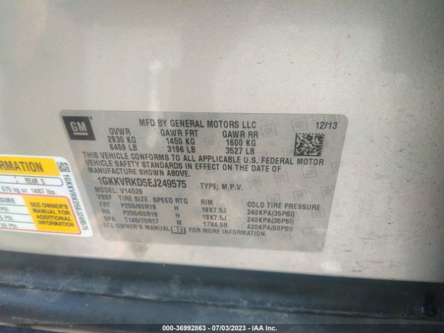 1GKKVRKD5EJ249575 GMC ACADIA SLT