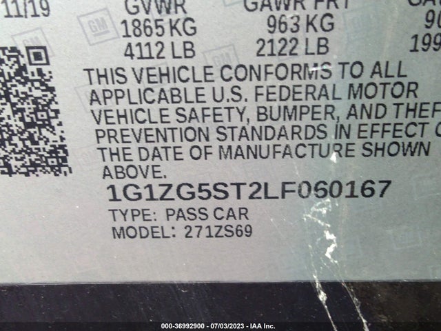 Chevrolet MALIBU RS 2020 1G1ZG5ST2LF060167 Image 9