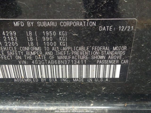 4S3GTAB68N3713411 Subaru Impreza